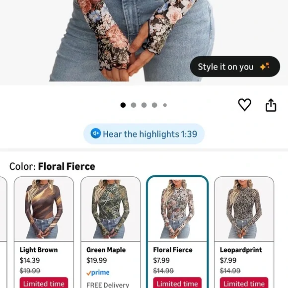 Floral Long Sleeve Top - Picture 2 of 5